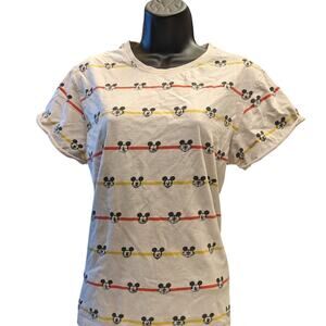 Bewakoof Mickey Mouse Faces Graphic T Shirt Women Small Disney Tee Cartoon Print
